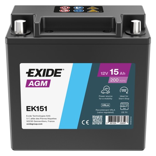 Batteria agm exide ek151 - exide,